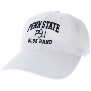 white hat with embroidered Penn State PSU Blue Band